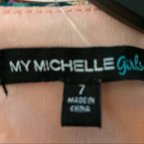 My Michelle Girls 7 Floral Dress & Scrunchie Set - Picture 4 of 4